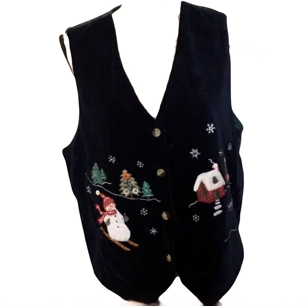 VTG Casey & Max Festive Plaid Holiday Vest